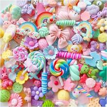 50 Pcs Charming Cute Beads Set, Bulk Mixed Style & Shape Resin BeadsCandy Shape Macaroon Color Beads For DlY Craft Making OrnamentScrapbooking - 50PC - View 1
