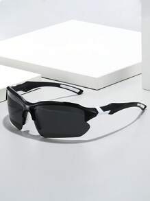 1pc/2pcs/3pcs Men's Sporty Half-Frame Polarized Mirrored Glasses, Classic Fashion Style Suitable For Costume, Hiking, Trekking, Cycling, Windproof Eyewear, Recommended As Gifts