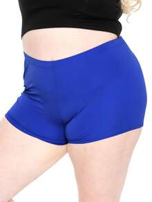 STRETCH IS COMFORT Women's And Plus Size Nylon Booty Shorts | Small - 3X - Royal Blue - View 1