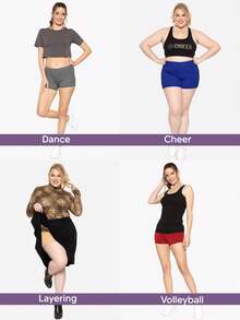 STRETCH IS COMFORT Women's And Plus Size Nylon Booty Shorts | Small - 3X - Light Pink - View 4