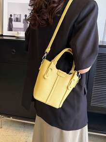 Yellow Tote Bag, Bucket Bag For Women