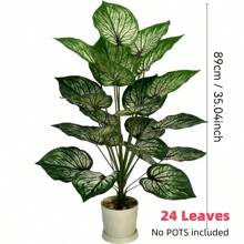 1pc Large Artificial Dieffenbachia Plant - Multipurpose Fake Green Decor For Home And Office, Suitable For Various Room Types, Ideal Choice For Christmas, Halloween, Easter And Thanksgiving, Made Of Plastic, No Container, No Power Required