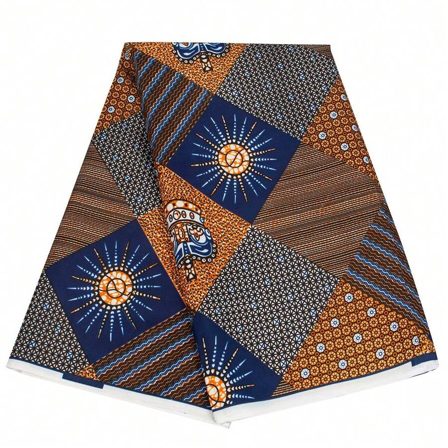 Veritablewax Fan Pattern African Fabric By The Yard Polyester Material For Handsewing High Quality Cloth For Party Dress - Multicolor - View 1