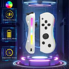 Controlador inalámbrico GAMINJA NS008 compatible con Switch, controladores laterales izquierdo y derecho con luces RGB, compatible con la consola de juegos Switch, mando L/R con función de encendido de pantalla y captura de pantalla, par de Joy-Con portátil - Multicolor - Ver 8