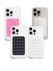 10pcs Double-Sided Silicone Suction Cup Upgrade Suction Cup Card Package Square Single Sided Phone Suction Cup Holder Adhesive Phone Case Holder Silicone Phone Accessories For Women For Men Wallet Mini Wallet Purse Wallet Magsafe Wallet Card Wallet