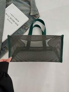 Student Summer Casual Vacation All-Match Net Mesh Tote Bag - Multicolor - View 7