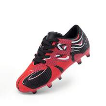 Boys Girls Soccer Cleats Youth Firm Groud Sport Football Cleats For Little/Big Kid/Toddler - Red - View 2