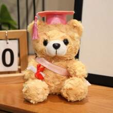 Graduation PhD Cap With Teddy Bear Ribbon | Creative Graduation Souvenir, Plush Teddy Bear Doll, Dorm Decor Photo Prop, Gift For Teacher, Classmate, Friend For Graduation Season