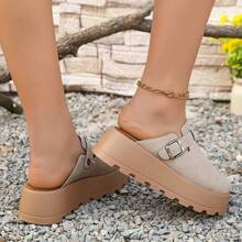 Women's Platform Slip-On Mules, Comfortable Soft Sole Thick Bottom Closed Toe Sandals, New Spring/Summer 2025 Design, Slip-On Casual Shoes