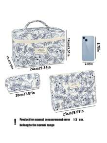 3pcs/Set Makeup Bag, Travel Cosmetic Bag, Multi-Functional Toiletry Bag, Portable Organizer Pouch For Women And Men Summer Travel, Vacation Home Bathroom Decor Holiday Makeup Organizer Bathroom Accessories Back To School - Multicolor - View 6