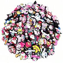 Sanrio 10pcs/20pcs/30pcs/50pcs Sanrio Character Hole Punched Shoe Decoration, Hello Kitty DIY Shoe Flower PVC Soft Accessories