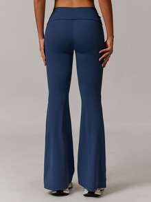 MASKERT Spring And Summer Women's Pants, Sports Pants, Running Pants, Yoga Pants, Casual Pants, Flared Pants, Comfortable And Skin Friendly For Home Leisure - Navy Blue - View 6