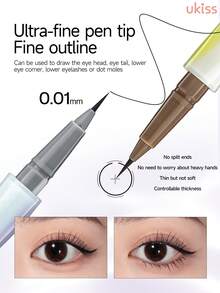 ukiss 0.01mm Ultra Fine Liquid Liner Pencil, Slim Nip Eyeliner Pencil, Lower Eyelashes Pencil, Intense Color, Smooth Ink Flow, Fast Dry, Waterproof And Sweatproof And Anti-Smudge - #01Black - View 5