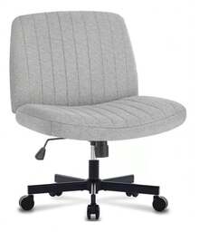Ergonomic Office Chair Cross-Legs With Wheels - Grey - View 1