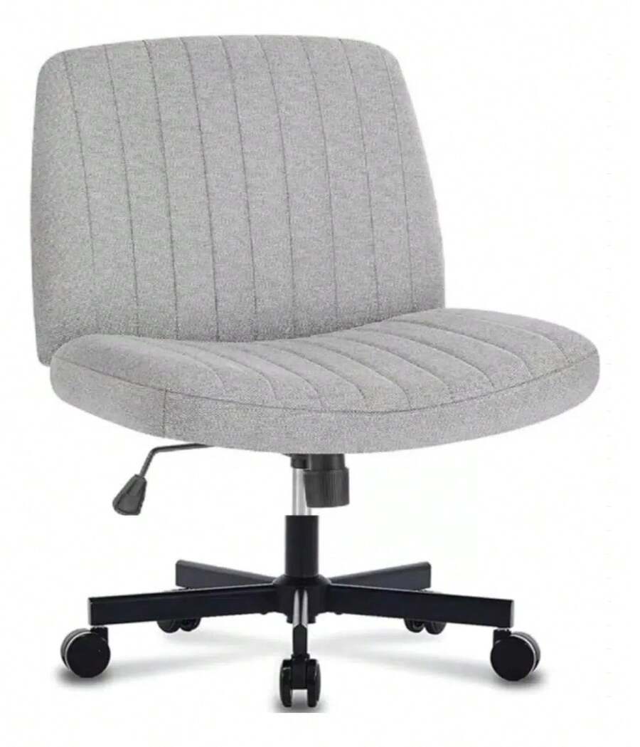 Ergonomic Office Chair Cross-Legs With Wheels - Grey - View 1