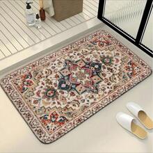 3pcs Colorful Pattern Soft Toilet Mat, Bathroom, Toilet, Bedroom Floor Mat