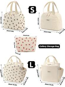 1件/套 大容量便携午餐包,灯芯绒保温午餐盒,可重复使用的保温午餐手提袋,多功能柔软防漏午餐手提包,男女通用,带水壶袋和侧袋,是工作、办公室、旅行、野餐、上学等场合的理想便当包(灯芯绒花卉图案),也是学习用品、教室收纳袋的理想之选,送给老师、朋友和家人的礼物,返校必备 - 彩色 - 查看 6