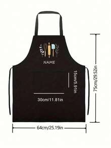 1pc Personalized Custom Chef Black Apron,Family Apron,Baking Apron,Housewife Apron,Hairdresser Beauty Salon Cosmetologist Cosmetology School Barber Gift Custom,Unique,Personalized Ideal Gifts For Him Her,Boyfriend,Girlfriend,Dad,Mom,Family,Friends For Anniversaries,For Valentine's Day,For Mother's Day,For Birthdays,For Children's Day,For Father's Day,For Graduation,For Weddings,For Christmas,For Housewarming