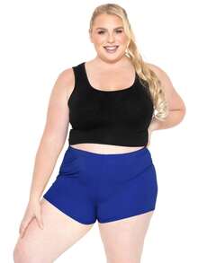 STRETCH IS COMFORT Women's And Plus Size Nylon Booty Shorts | Small - 3X - Royal Blue - View 3