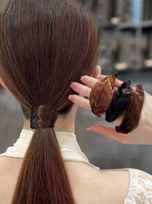 1/3pcs Faux Hair Scrunchies Elastic Hair Tie Hair Accessories For Women Ponytail Holders, Hair Bobbles ,Head Piece