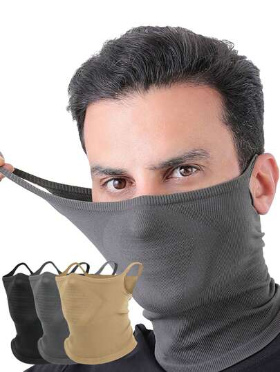 Men's Windproof Face Mask Ear Warmer Neck Gaiter, All Season Outdoor Sports Cycling Hiking Fishing