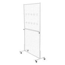 GDRASUYA10 Gridwall Panel Display Stand, Heavy Movable Wire Grid Display Rack, Floorstanding Retail Display Rack, Detachable White Grid Wall Panel Display Racks With Hooks For Craft Shows, Retail, Home[Best Gift For Family&Friends] - White - View 4