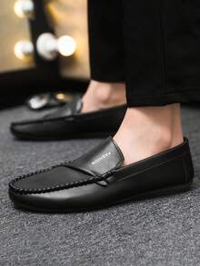 2025 Autumn/Winter New Casual Loafers Men, Breathable Slip-On Soft Driving Shoes (Note: Loafers Tend To Run Small, Customers With Large Feet Are Advised To Order One Size Up) - Black - View 2