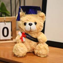 Graduation PhD Cap With Teddy Bear Ribbon | Creative Graduation Souvenir, Plush Teddy Bear Doll, Dorm Decor Photo Prop, Gift For Teacher, Classmate, Friend For Graduation Season