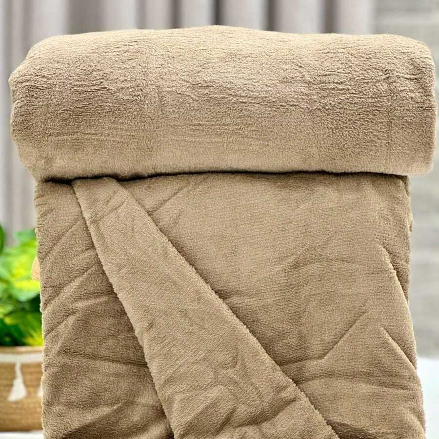 Cobertor Casal Uni Fleece Bronze - Multicolorido - Visão 1