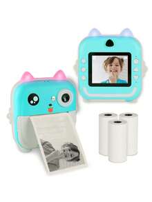 Shimy Kids Instant Print Camera With 3 Rolls Of Paper - Blue - View 1