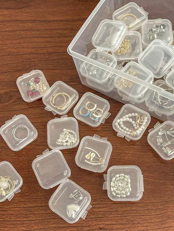 20/10/5 pièces Boîtes de rangement transparentes pour bijoux/bouchons d'oreille, gender reveal party, parfait pour les anniversaires, mariages, fêtes, cadeau idéal pour les collègues, amis et famille, rentrée scolaire