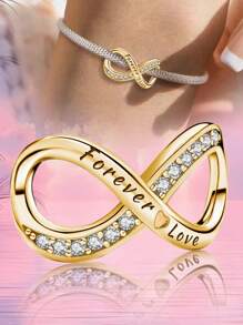 1 peça de contas de amor sem fim da moda para mulheres, pulseiras, braceletes, joias faça você mesmo, decoração de joias combinando com roupas diárias para meninas