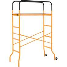 4-Step Steel 4.6 X 2 X 6 Ft. Scaffold 2 Wheels Free Moving For Indoor & Outdoor Decoration Anti-Skid, 440 Pound Capacity