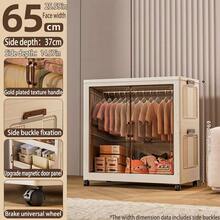 5/4/3/2/1 Layers No-Installation Folding Wardrobe, Bedroom Home Use Easy Thick Plastic Adult Rental Muti-Layer Storage Cabinet - 65 Transparent - View 17