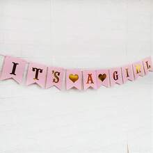 1 套“是个女孩”派对横幅字母婴儿淋浴彩旗 S 适合生日派对，完美的洗礼装饰 - 1套 - 查看 3