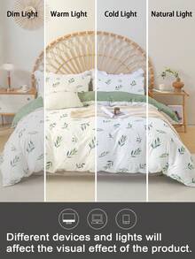 3pcs Floral Pattern Duvet Cover Set (1 Duvet Cover And 2 Pillow Shams), Soft And Skin-Friendly, Suitable For All Seasons - Multicolor - View 8