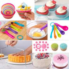 Cake Decorating Kit For Beginners Includes Video Course, EBook+ Baking Supplies - Cake Turntable, Pastry Piping Bag, Piping Icing Tips For Beginners - 粉色 - 查看 6