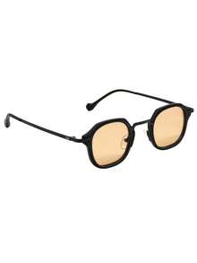 Unisex Retro Square Sunglasses Fashion With Uv400 - California - Đen với hoa hồng - Xem 3