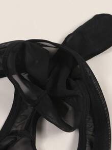 Men's Sexy Eyes Print Breathable Comfortable Pouch Daily Wear Thong - Black - View 8