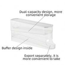 Bilayer Egg Storage Box Automatic Rolling Eggs Holder Rack Ladder Style Refrigerator Eggs Dispenser Egg Organizer Holder - White - View 8