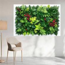 1 pieza Panel de pared de flores y césped artificial de poliéster 2D, multifuncional, universal, sin necesidad de electricidad, apto para fiesta de jardín, decoración del hogar, fondo de fotografía, suministros para fiestas, Pascua, banners de fiestas, decoración del hogar - 1 pieza - Ver 5