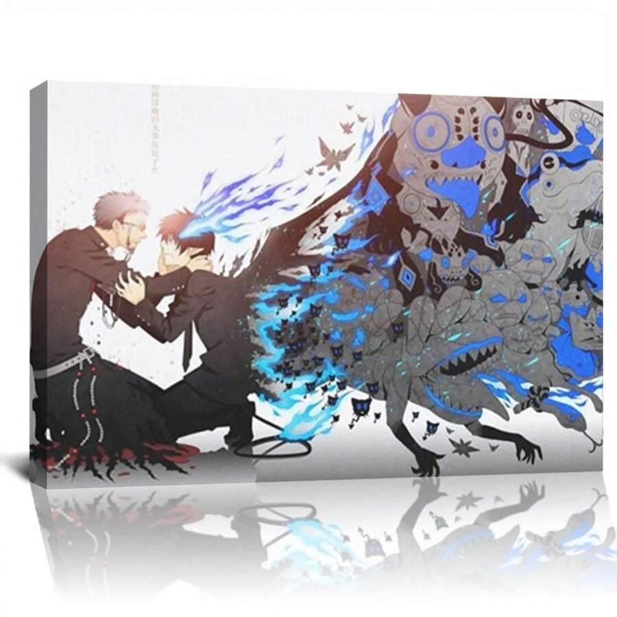 Framed Blue Exorcist Poster Anime Okumura Rin Wall Art Poster Canvas Picture Living Room Decor Home Birthday Party Decor, Mother's Day New Year Easter Gift,  Home Living Room Office Wall Decor, Perfect Gift And Wall Decoration - Framed - View 1