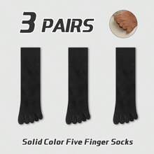 3 pares de calcetines de media caña de algodón de color liso, cómodos, con separador de dedos para mujeres, antibacterianos, resistentes al olor, que absorben la humedad, de estilo deportivo y de moda, adecuados para primavera/verano, otoño