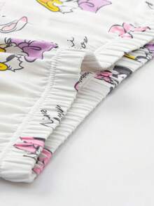 Balabala Tween Girl' Disney Pajama Set - Soft Long Sleeve Top & Pants - Cozy Sleepwear For Boys & Girls - White and Red - View 5