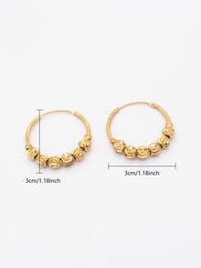 Gold Tone Large Hoop Earrings, Suitable For Pierced Ears, Gold Earrings, Pierced Jewelry, Women/Girls Accessories, Jewelry Gift - Gold - View 10