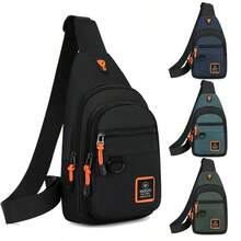 Bolsa de hombro para ocio al aire libre, senderismo y bicicleta para hombres, bolsa bandolera deportiva impermeable, mochila de viaje, bolsa de pecho para hombres - Negro - Ver 3