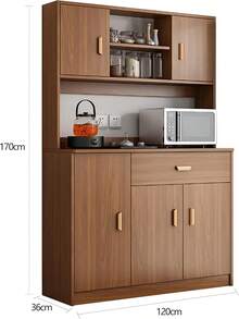 Small Integral Kitchen 120cm Cupboards With 3 Drawers 5 Doors - Maroon - View 2