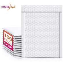 Bubble Mailers 6x10 Inch 100 Pack White Padded Envelopes Usable Size 6x9" Self Seal Bubble Envelopes Opaque Padded Mailers For Mailing Jewelry Makeup Small Business #0 - 白色 - 查看 1