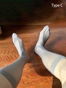 1 Pair Sexy Men's Ultra Thin Transparent Silky Socks, Colorful Breathable Scrunch Socks For Men, Reinforced And High Elasticity Design, Comfortable Men's Business And Formal Dress Stockings Accessories, Crew Socks, For Men's Gift, Daily Wear, Outdoor Use, Dating Wear, Cosplay, Travel Vacation, Fit For Most Body Shape - Multicolor - View 11