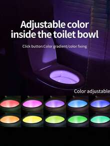 1/2pcs RGB Motion Sensor Toilet Light, LED Toilet Projector Light, USB Rechargeable Night Light, Color Changing Toilet Night Light - LED Bathroom Accessories For Home Bathroom Decoration - White - View 6